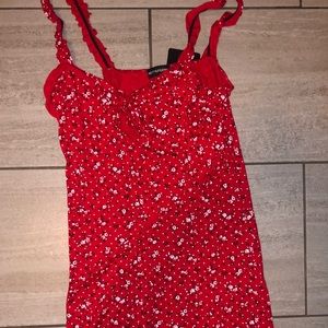 PLT Red Flower Dress